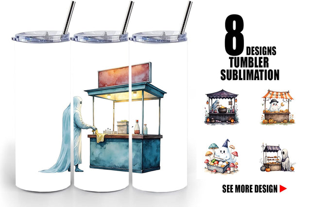 Tumbler Ghost Food Stalls Sublimation artnoy 