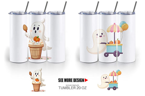 Tumbler Ghost Ice Cream Sublimation artnoy 