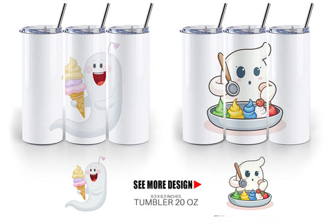 Tumbler Ghost Ice Cream Sublimation artnoy 