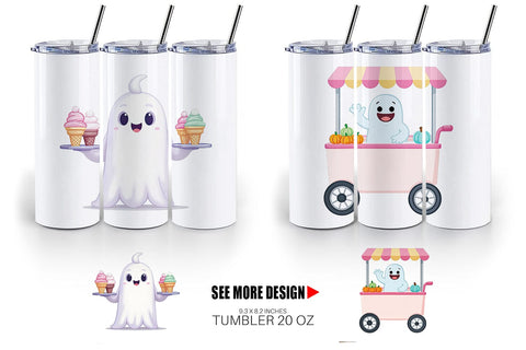 Tumbler Ghost Ice Cream Sublimation artnoy 