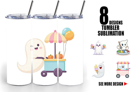 Tumbler Ghost Ice Cream Sublimation artnoy 