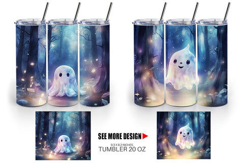 Tumbler Ghost in Forest Sublimation artnoy 