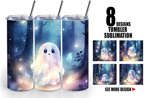 Tumbler Ghost in Forest Sublimation artnoy 