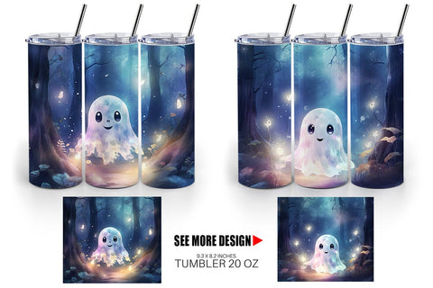 Tumbler Ghost in Forest Sublimation artnoy 
