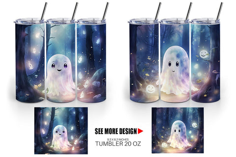 Tumbler Ghost in Forest Sublimation artnoy 