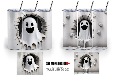 Tumbler Ghost in Wall Sublimation artnoy 