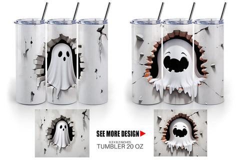 Tumbler Ghost in Wall Sublimation artnoy 
