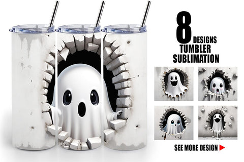 Tumbler Ghost in Wall Sublimation artnoy 