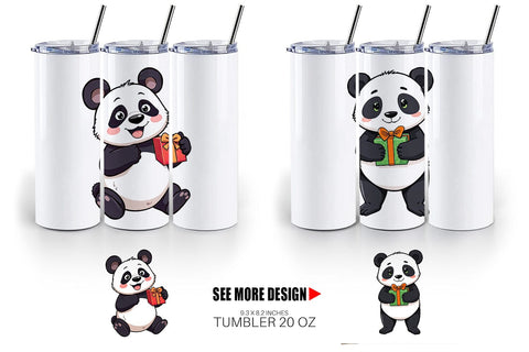 Tumbler Gift Panda Sublimation artnoy 