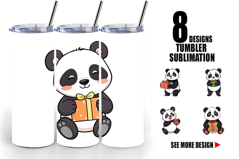 Tumbler Gift Panda Sublimation artnoy 