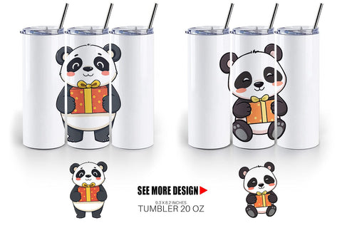 Tumbler Gift Panda Sublimation artnoy 