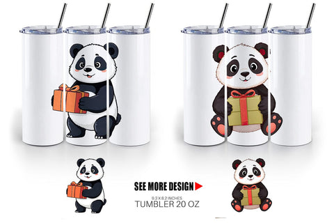 Tumbler Gift Panda Sublimation artnoy 