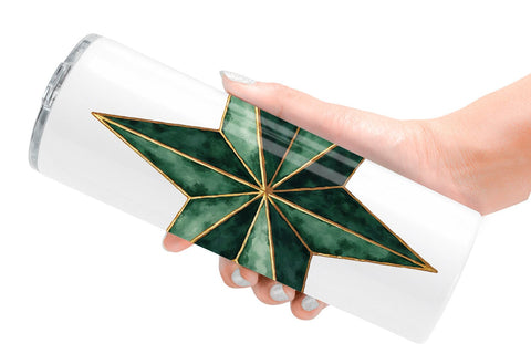 Tumbler Gilded Botanical Watercolor Christmas Sublimation artnoy 