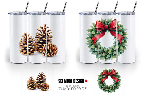 Tumbler Gilded Evergreen Sublimation artnoy 