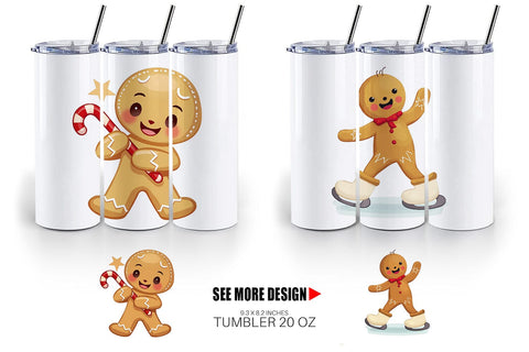 Tumbler Gingerbread Christmas Joy Sublimation artnoy 