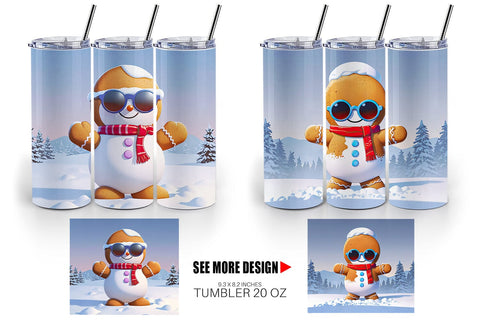 Tumbler Gingerbread Christmas Sublimation artnoy 