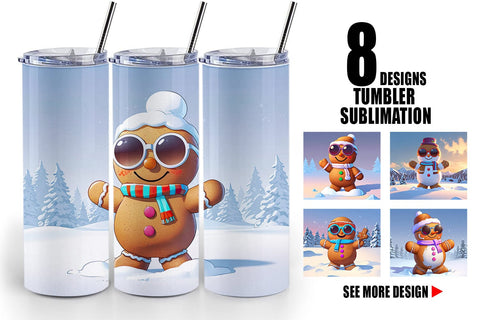 Tumbler Gingerbread Christmas Sublimation artnoy 