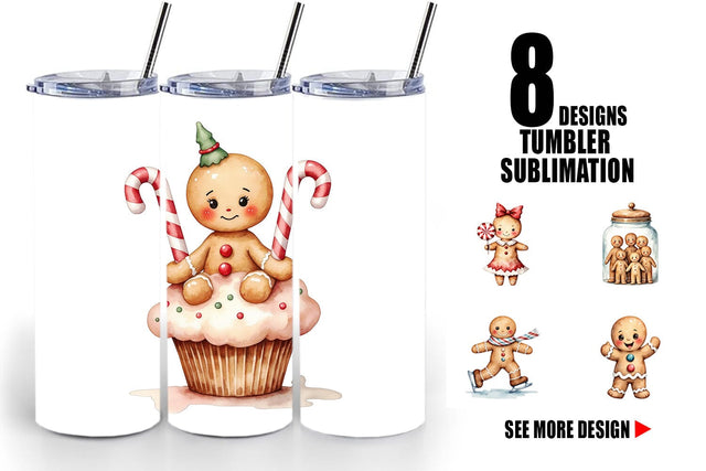 Tumbler Gingerbread Joy Sublimation artnoy 