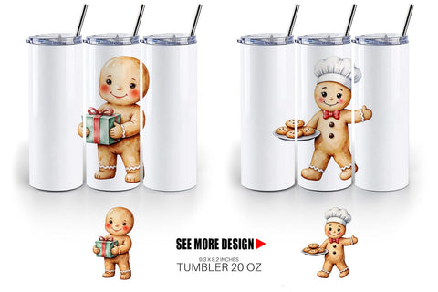 Tumbler Gingerbread Joy Sublimation artnoy 