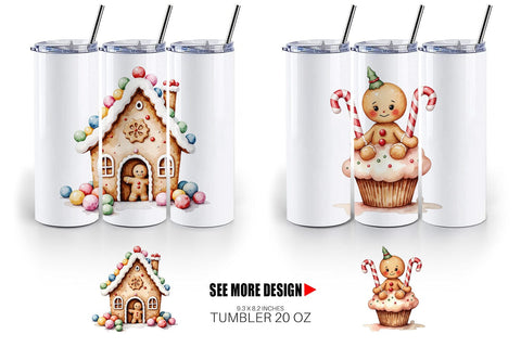 Tumbler Gingerbread Joy Sublimation artnoy 