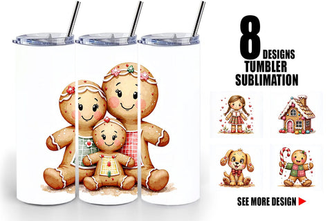 Tumbler Gingerbread Patchwork Delights Sublimation artnoy 