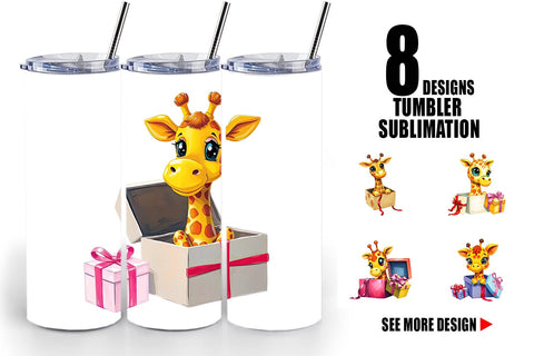 Tumbler Giraffe Gift Sublimation artnoy 