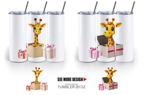 Tumbler Giraffe Gift Sublimation artnoy 