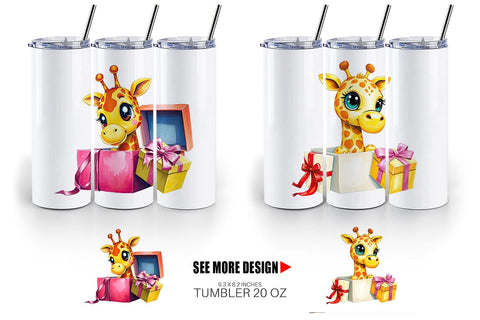 Tumbler Giraffe Gift Sublimation artnoy 