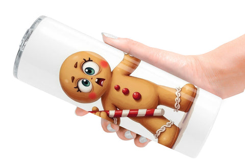 Tumbler Glaring Gingerbread Man Sublimation artnoy 