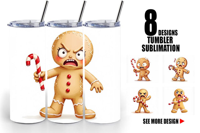 Tumbler Glaring Gingerbread Man Sublimation artnoy 