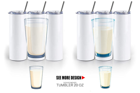 Tumbler Glass of Milk Sublimation artnoy 