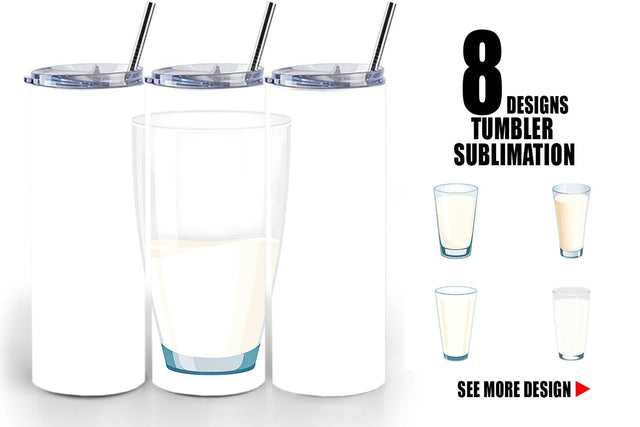 Tumbler Glass of Milk Sublimation artnoy 