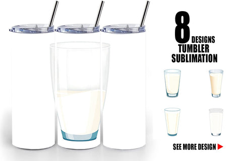 Tumbler Glass of Milk Sublimation artnoy 
