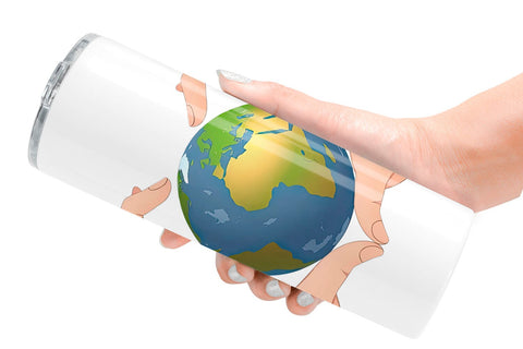 Tumbler Globe in a Heart Hands Sublimation artnoy 