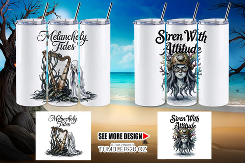 Tumbler Gloomy Siren Goth Summer Quote Sublimation artnoy 