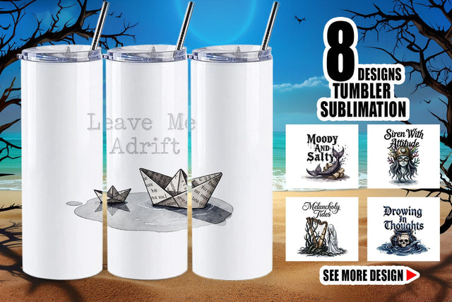 Tumbler Gloomy Siren Goth Summer Quote Sublimation artnoy 
