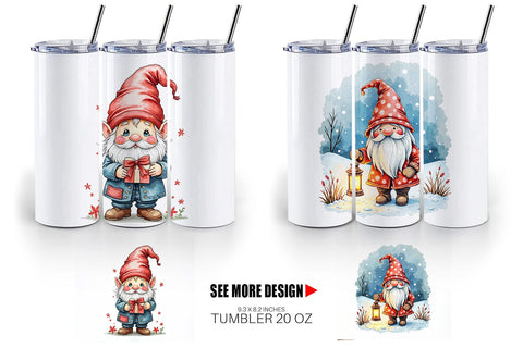 Tumbler Gnome Christmas Delights Sublimation artnoy 