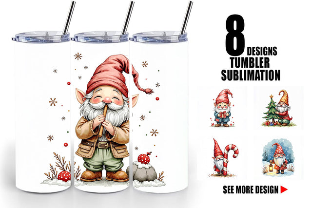 Tumbler Gnome Christmas Delights Sublimation artnoy 