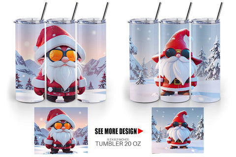 Tumbler Gnome Christmas Sublimation artnoy 