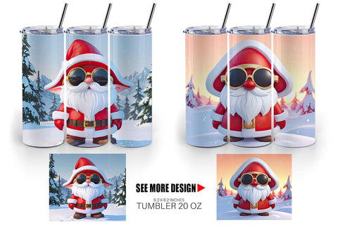 Tumbler Gnome Christmas Sublimation artnoy 