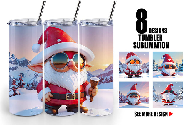 Tumbler Gnome Christmas Sublimation artnoy 