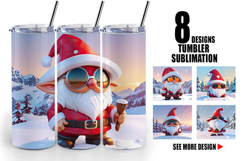 Tumbler Gnome Christmas Sublimation artnoy 