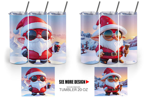 Tumbler Gnome Christmas Sublimation artnoy 