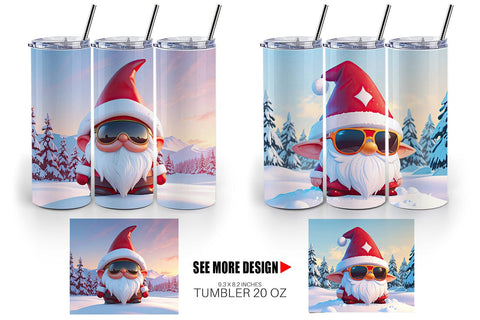 Tumbler Gnome Christmas Sublimation artnoy 