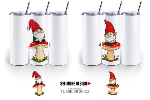 Tumbler Gnome in the Forest Sublimation artnoy 