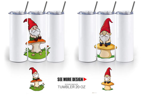 Tumbler Gnome in the Forest Sublimation artnoy 