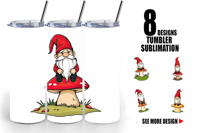 Tumbler Gnome in the Forest Sublimation artnoy 