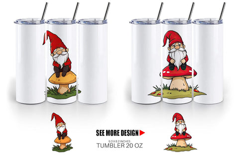 Tumbler Gnome in the Forest Sublimation artnoy 