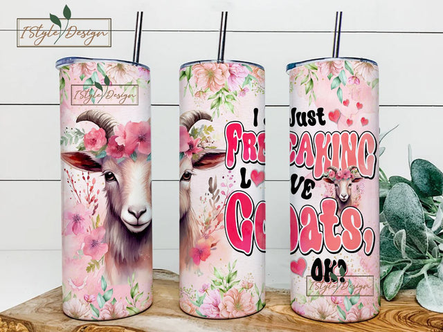 Tumbler Goat Gifts For Goats Lovers Women, Girls Who Freaking Love Goat Funny Gift Cute Thermos Coffee Mug Birthday Sublimation iStyleDesign 
