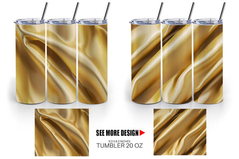 Tumbler Gold Silk Pattern Sublimation artnoy 
